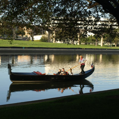 family cruising in a gondola