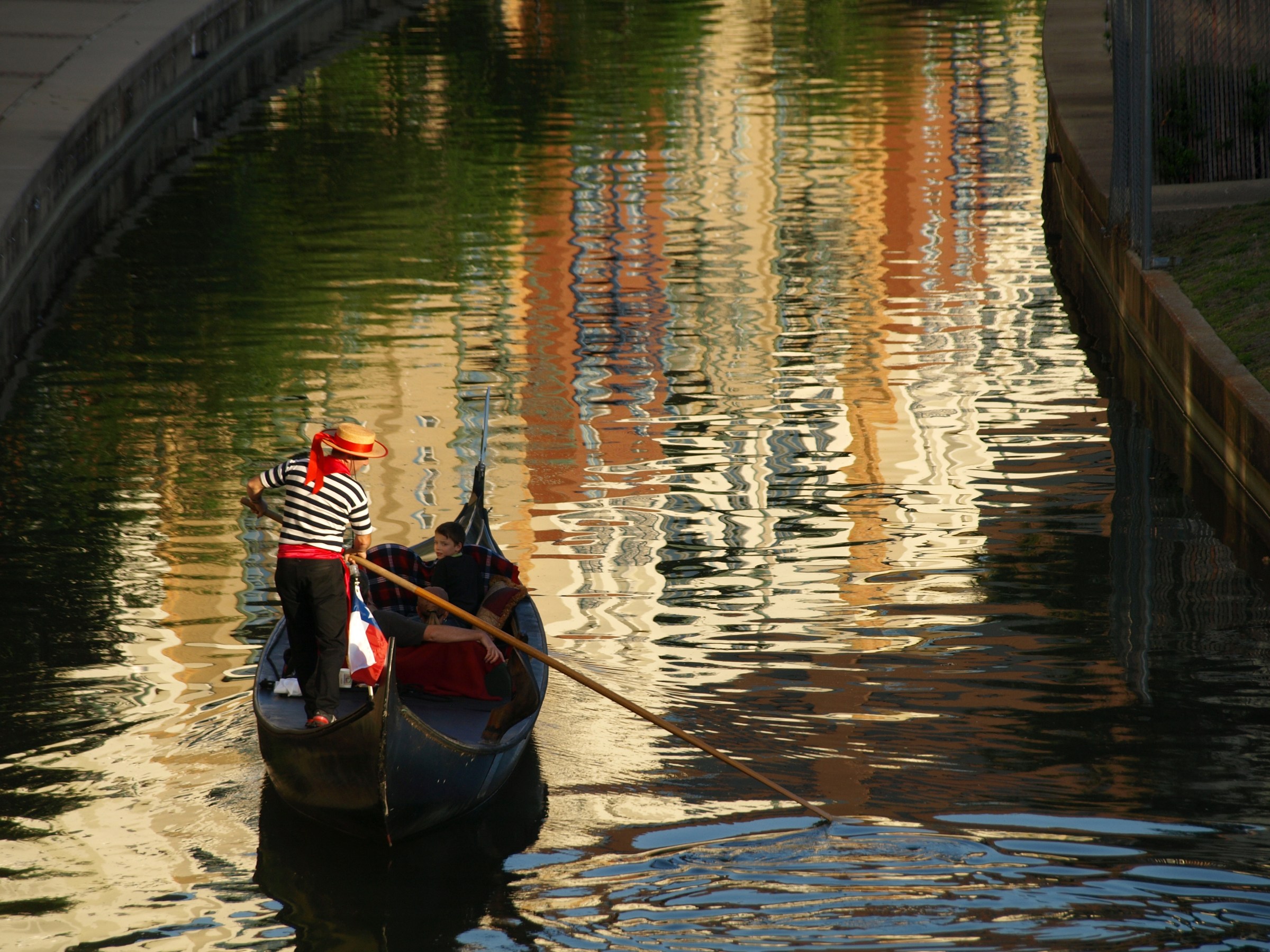 gondolier taking kids out for a cruise